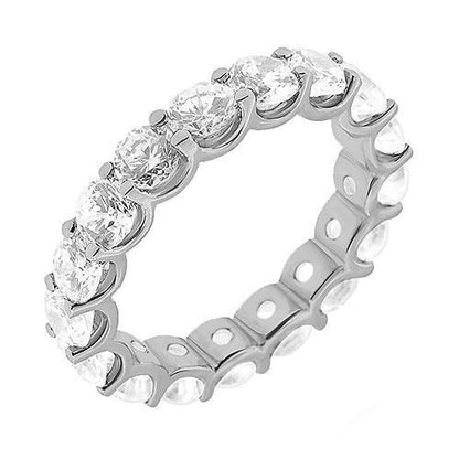 White Gold 14K Eternity Wedding Band 4.25 Ct Round Cut Diamonds Eternity Band