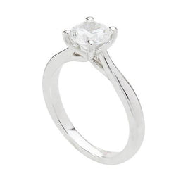 Round 1.50 Carat Diamond Engagement Solitaire Ring White Gold 14K