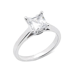 White Gold 14K Princess Cut 2.01 Carat Diamond Solitaire Ring