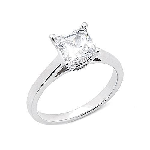 New Fancy   Engagement White Gold Diamond Solitaire Ring 
