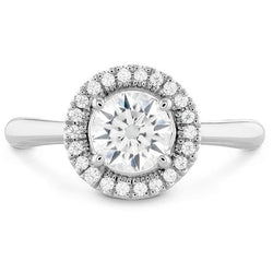 White Gold 14K 3.60 Carats Round Natural Earth Mined Diamond Halo Ring