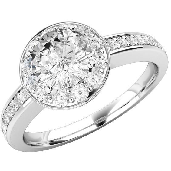 White Gold 14K Gorgeous 4.20 Ct Round Cut Diamonds Wedding Ring Halo Halo Ring