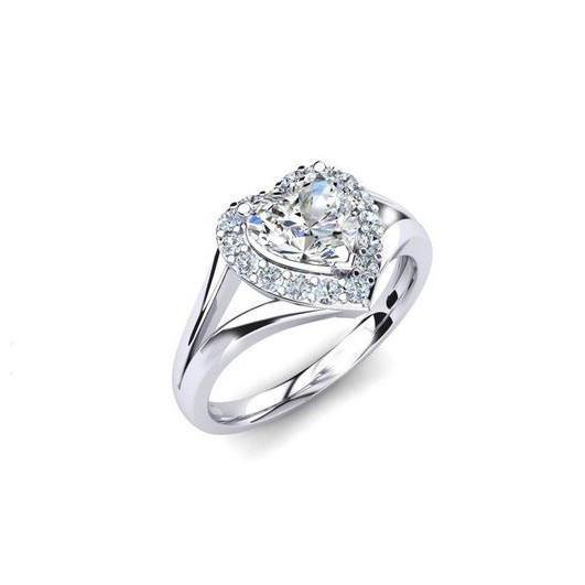 natural round diamond 2ct ring front view