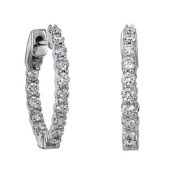 Gorgeous Hoop Round Cut Diamond Earring 4.20 Carat White Gold 14K