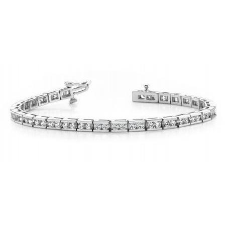 White Gold 14K Ladies 6 Carats Round Diamonds Tennis Bracelet New Tennis Bracelet