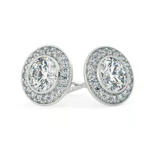 Antique Style Sparkling Unique Lady’s Studs Halo Earrings