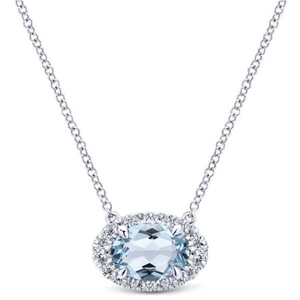 natural round aquamarine 11.75ct pendant front view