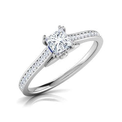Princess And Round Cut 2.80 Ct Diamond Anniversary Ring With Accents