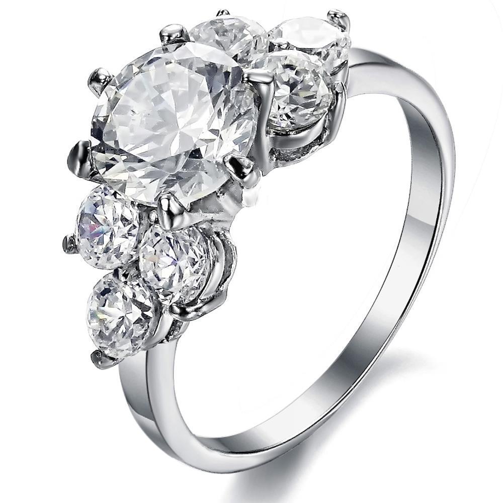White Gold Prong Set 3.80 Ct Round Brilliant Cut Diamonds Engagement Ring Engagement Ring