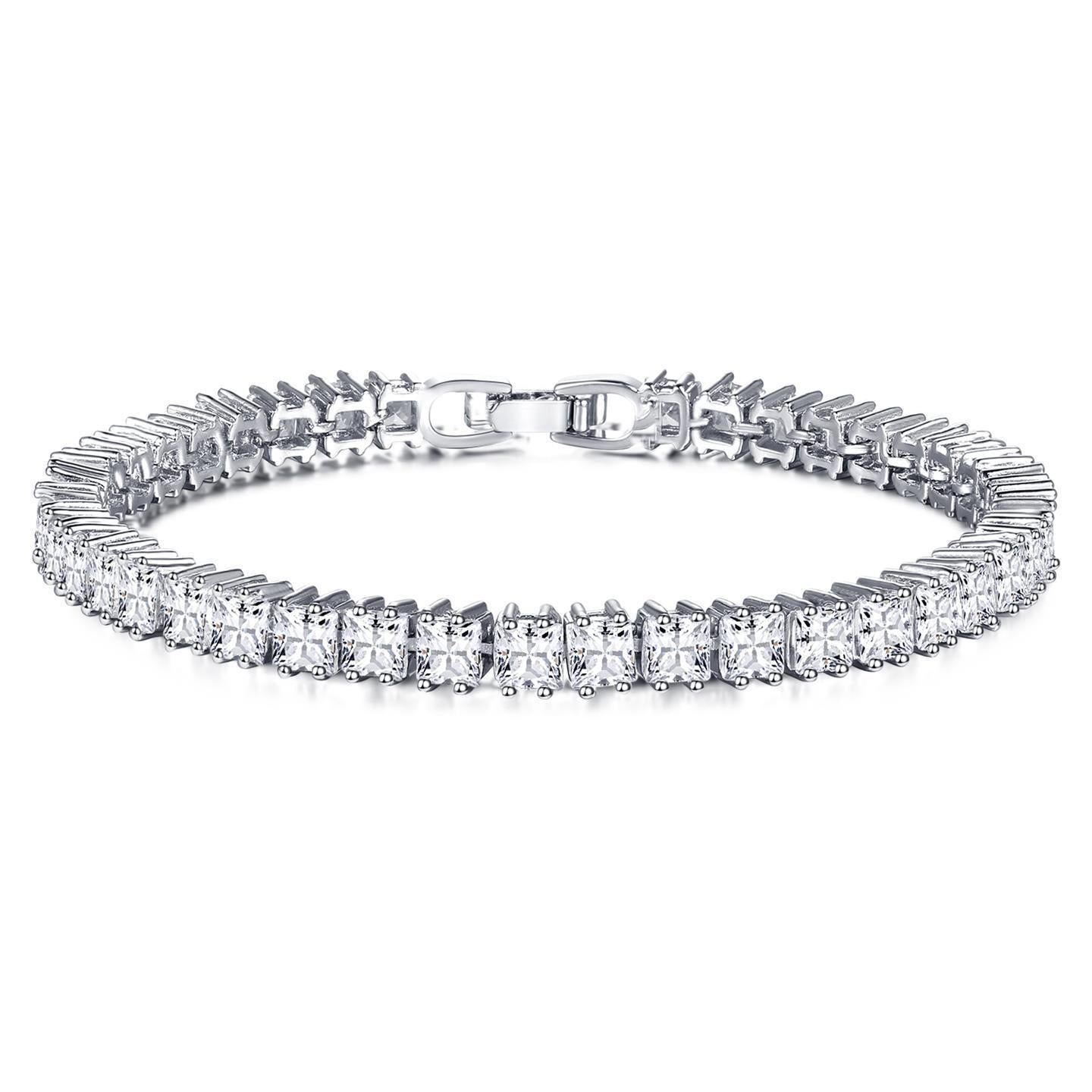 White Gold 14K Prong Set 6.85 Carats Sparkling Diamonds Tennis Bracelet Tennis Bracelet