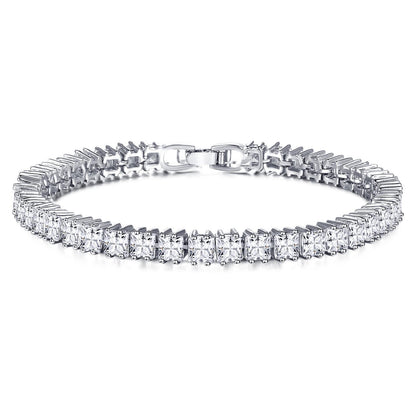 White Gold 14K Prong Set 6.85 Carats Sparkling Diamonds Tennis Bracelet Tennis Bracelet