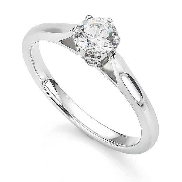 Stylish Fancy Wedding Engagement White Gold Diamond Solitaire Ring 