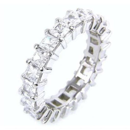 White Gold 14K Prong Setting Princess Cut Diamond Eternity Engagement Band Eternity Band