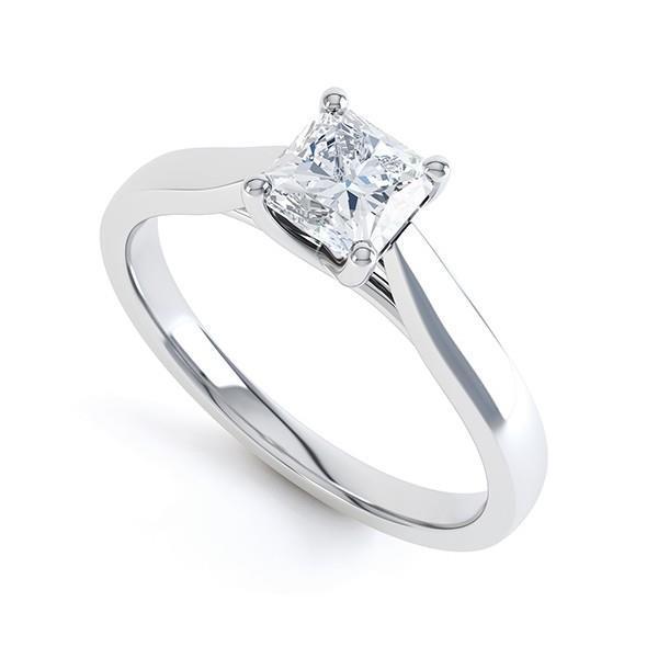   Lady’s Sparkling Unique Solitaire White Gold Diamond  Anniversary Ring
