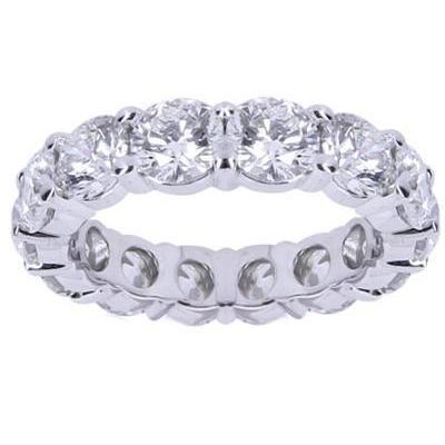 White Gold 14K Round 4.00 Carats Diamond Engagement Band Ring Eternity Band