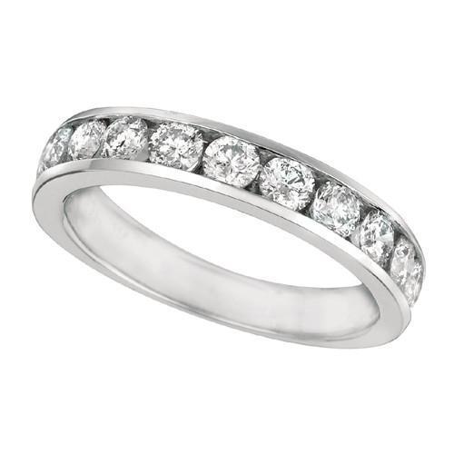 White Gold 14K Round Brilliant 1.25 Carat Diamond Channel Ring Band New Band