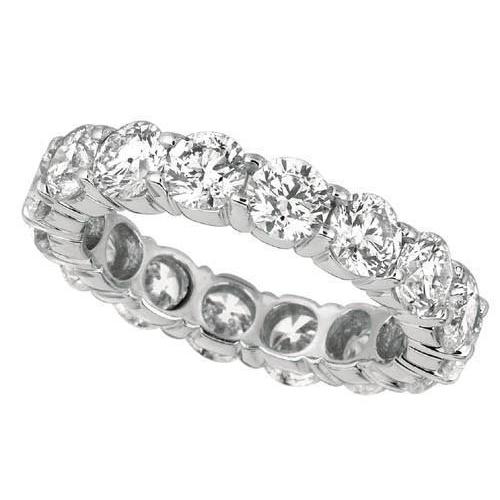 White Gold 14K Round Brilliant 4.80 Carat Diamond Eternity Band Sparkling Eternity Band