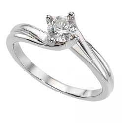 Round Cut 2 Carats Genuine Natural Earth Mined Diamond Engagement Solitaire Ring White Gold 14K