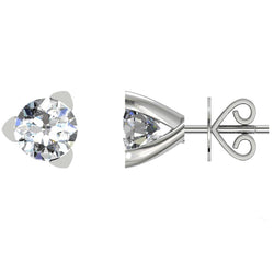 White Gold 14K Round Cut 2.50 Ct Diamonds Studs Earrings