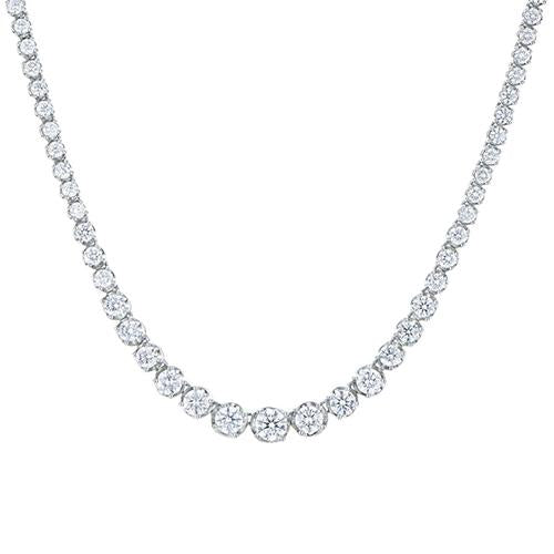 White Gold 14K Round Cut Sparkling 15.00 Ct Diamonds Ladies Necklace Necklace