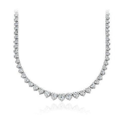 White Gold 14K  Round Cut Sparkling 20 Ct Diamond Women Necklace