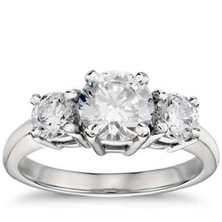 Round Cut Three Stone 2.50 Carat Diamond Engagement Ring