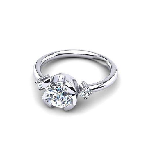 White Gold 14K Round Cut Three Stone 1.75 Carats Diamonds Engagement Ring Three Stone Ring