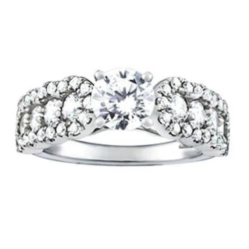 High Quality Unique Solitaire Ring with Accents White Gold Diamond
