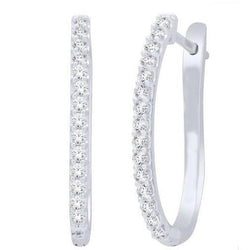 White Gold 14K Small Round Cut 2.50 Carats Diamonds Hoop Earrings New
