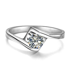 White Gold 14K Solitaire Brilliant Cut 1.25 Ct Diamond Engagement Ring