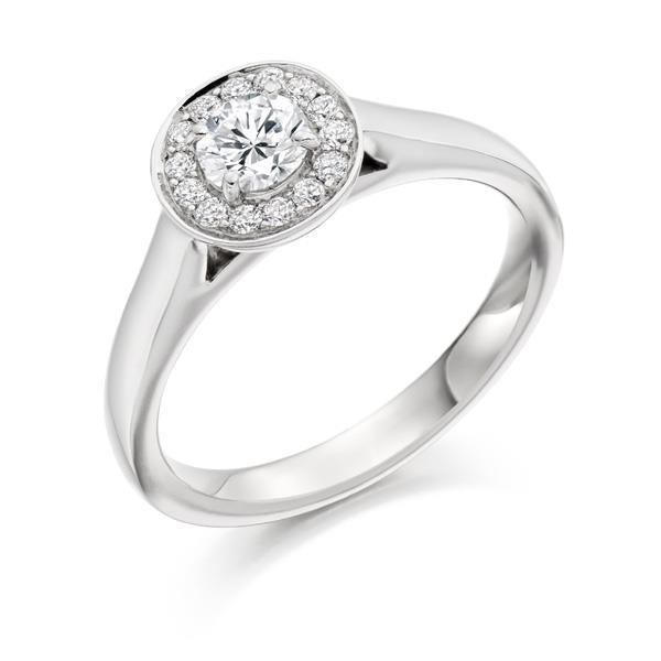 White Gold 14K Solitaire Round Cut 1.50Ct Diamonds Halo Ring Halo Ring
