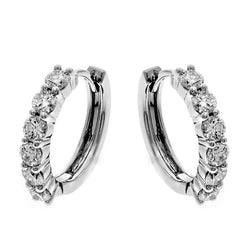 White Gold 14K Sparkling 3.00 Carats Diamonds Ladies Hoop Earrings
