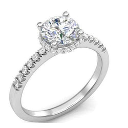 White Gold 14K 3.30 Carats Round Diamonds Anniversary Ring