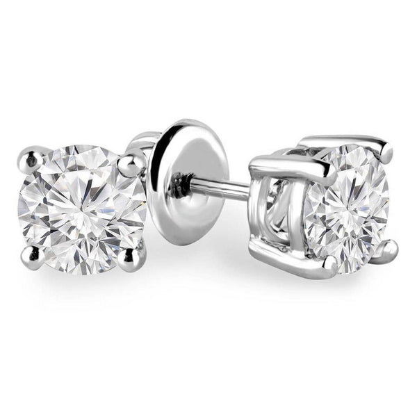 Sparkling Unique White Gold Sparkling Round Cut Diamonds Studs Earrings 
