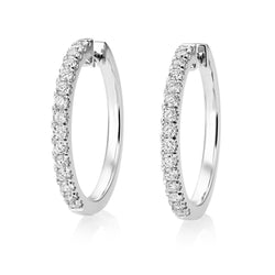 White Gold 14K Sparkling 4.30 Carats Diamonds Ladies Hoop Earrings