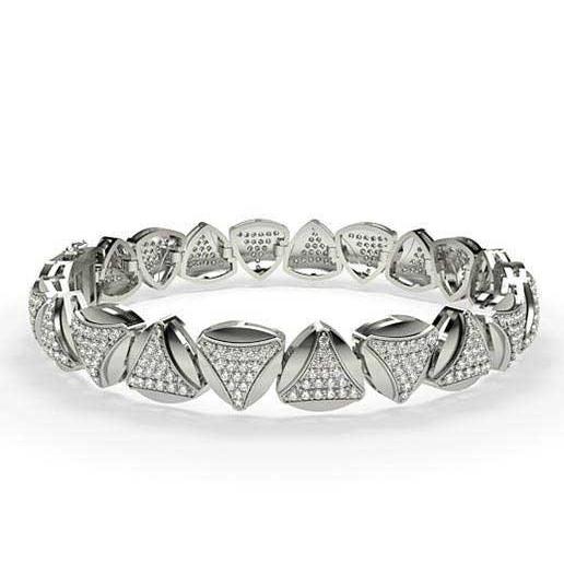 White Gold 14K Sparkling 9.85 Carats Diamonds Men'S Bracelet New Mens Bracelet