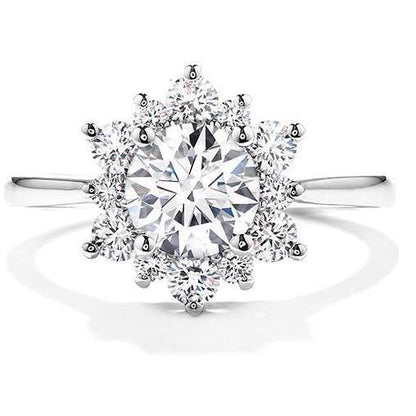 White Gold 14K Sparkling Brilliant Cut 2.90 Ct Diamonds Halo Engagement Ring Halo Ring