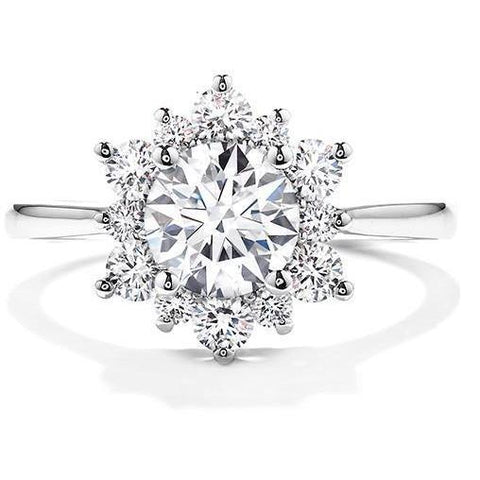 White Gold 14K Sparkling Brilliant Cut 2.90 Ct Diamonds Halo Engagement Ring Halo Ring