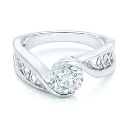 Solitaire Round Shape 2 Carats Diamond Engagement Ring