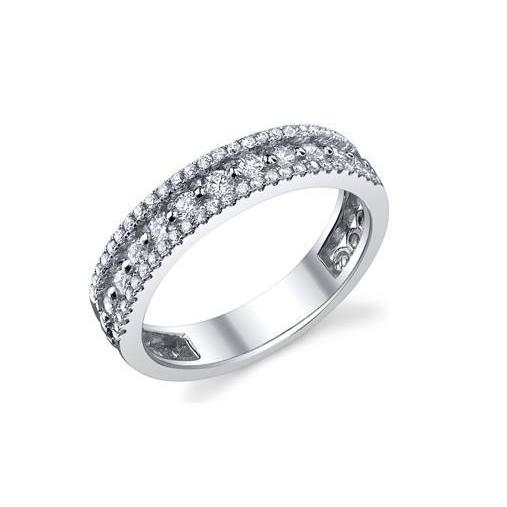 White Gold 14K Wedding Band 4.00 Carat Round Cut Diamonds New Band