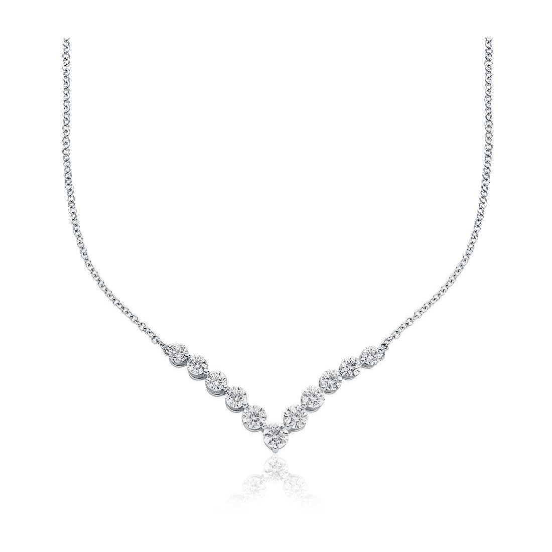 White Gold 14K Women Round Cut Sparkling 2.00 Carats Diamonds Necklace Necklace