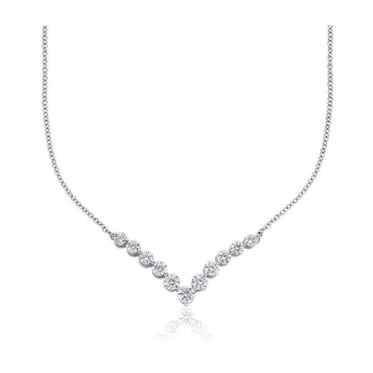 White Gold 14K Women Round Cut Sparkling 2.00 Carats Diamonds Necklace Necklace