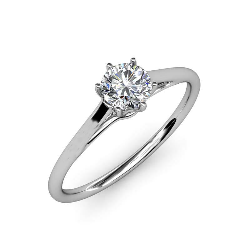 Lady’s White Gold Round Anniversary Solitaire Diamond Ring 