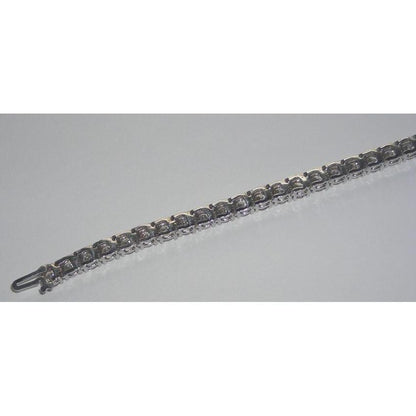 White Gold 9.50 Carat Round Diamonds Tennis Bracelet New