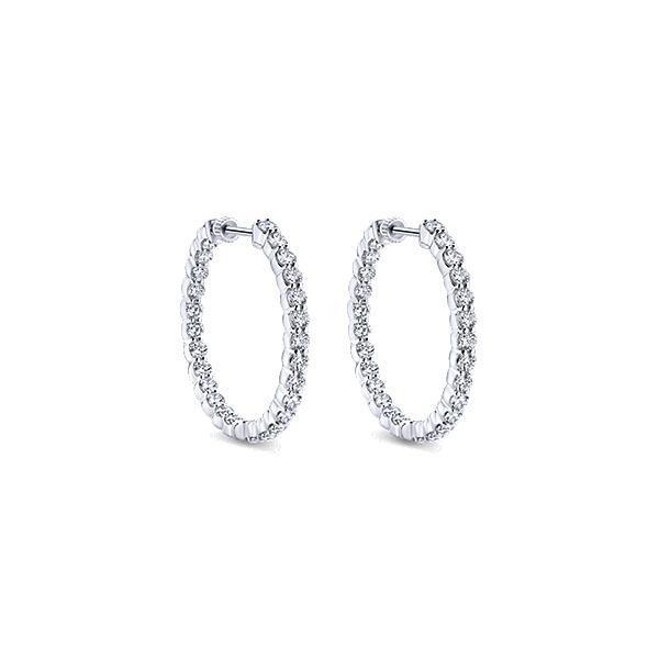 White Gold  2.70 Ct Gorgeous Round Cut Diamonds Ladies Hoop Earring Hoop Earrings