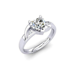 Real  Big Heart Shape Diamond Engagement Ring 2.35 Ct White Gold 14K