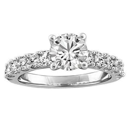 3.90 Carats Natural Earth Mined Diamond Engagement Ring Women White Gold 14K Jewelry