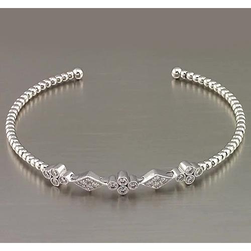 White Gold Diamond Bangle Bezel Set 1.50 Carats Women Jewelry New Bangle