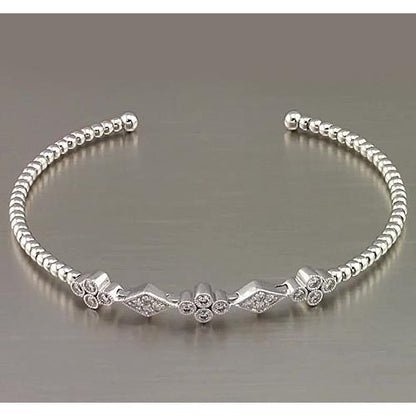 White Gold Diamond Bangle Bezel Set 1.50 Carats Women Jewelry New Bangle