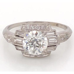 Real  White Gold Diamond Ring 3.50 Carats Milgrain Jewelry New